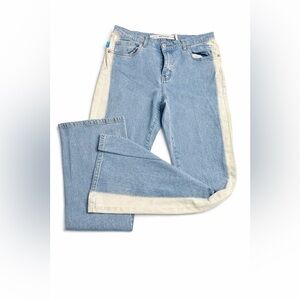 Buffalo David Bitton Light Blue Jeans with Cream Side Stripe